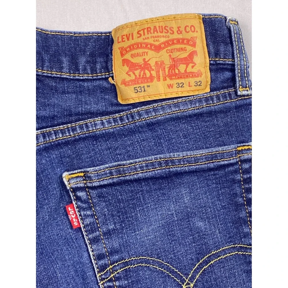 Levi's 531 Athletic Slim Jeans Mens W32 L32 Blue Cotton Stretch Casual Denim